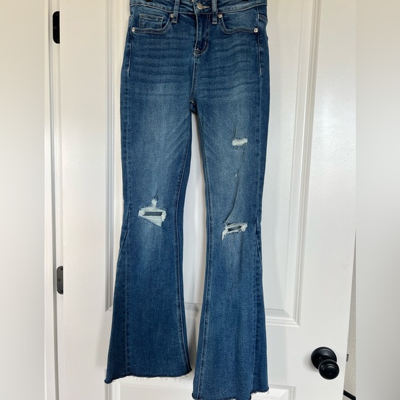 Altar'd State Denim - Altar'd State Blue Distressed Flare Jeans